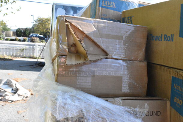 20 BRAND NEW Boxes Including 5001RT350B Lavex White Hardwound Paper Towel, 350 Feet / Roll - 12/Case, 795PTOKFT1 Choice Kraft Microwavable Folded Paper #1 Take-Out Container 4 3/8" x 3 1/2" x 2 1/2" - 450/Case, 50010W Choice 10 oz. White Poly Paper Hot Cup - 1000/Case, 2 Box Dart SafeSeal 16 oz. Plastic Tamper-Resistant, Tamper-Evident Bowl with Dome Lid - 240/Case, 795PTOKFT4 Choice Kraft Microwavable Folded Paper #4 Take-Out Container 7 3/4" x 5 1/2" x 3 1/2" - 160/Case, 5001RT800B Lavex 8" White Hardwound Paper Towel, 800 Feet / Roll - 6/Case, 2 Box 5001RT800N Lavex 8" Natural Kraft Hardwound Paper Towel, 800 Feet / Roll - 6/Case. 20 Times Your Bid!  - Image 12 of 12