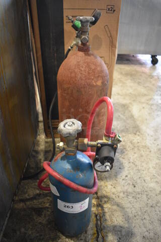 2 Various Metal Tanks. 7x7x27, 5x5x18. 2 Times Your Bid!