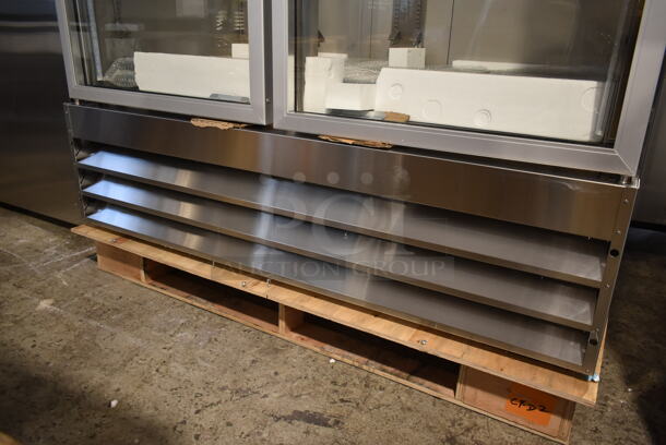 BRAND NEW SCRATCH AND DENT! 2023 KoolMore RIR-2D-GD Stainless Steel 2 Door Reach In Cooler Merchandiser w/ Poly Coated Racks. 115 Volts, 1 Phase. Tested and Working! - Image 4 of 10