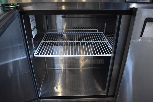 2015 Bison MGF8406 Stainless Steel Commercial 2 Door Undercounter Freezer on Commercial Casters. 115 Volts, 1 Phase. 48x30x37.5. Tested and Working! - Image 4 of 6