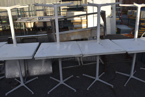 4 White Dining Height Tables on White Table Base. Stock Picture - Cosmetic Condition May Vary. 27.5x27.5x29. 4 Times Your Bid! - Image 8 of 8