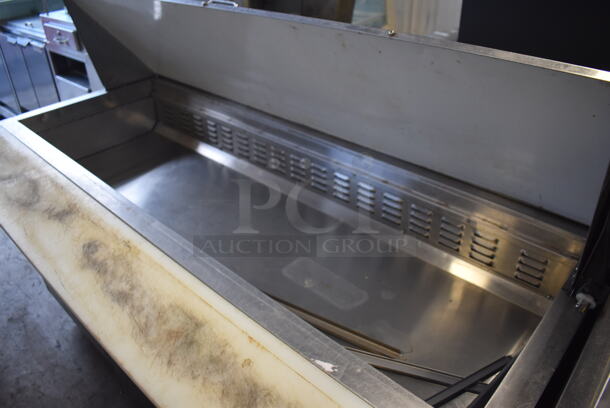 Avantco 178SCLM3 Stainless Steel Commercial Sandwich Salad Prep Table Bain Marie Mega Top on Commercial Casters. 115 Volts, 1 Phase. 70x32x47. Tested and Powers On But Does Not Get Cold - Image 2 of 7