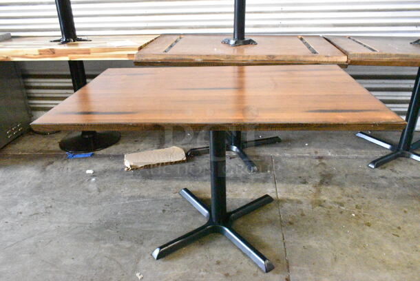 6 BRAND NEW SCRATCH AND DENT! Wooden Dining Height Table on Black Metal Table Base. 6 Times Your Bid!  - Image 4 of 9