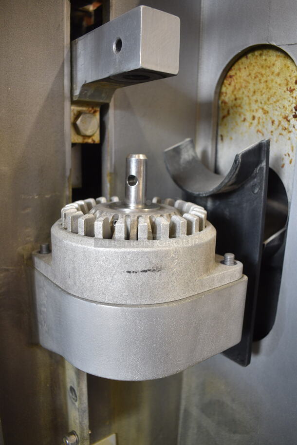 Fresh N Squeeze POS-1 Stainless Steel Commercial Floor Style Automatic Citrus Juicer on Commercial Casters. Missing Pieces. 120 Volts, 1 Phase. Tested and Working!  - Image 7 of 9