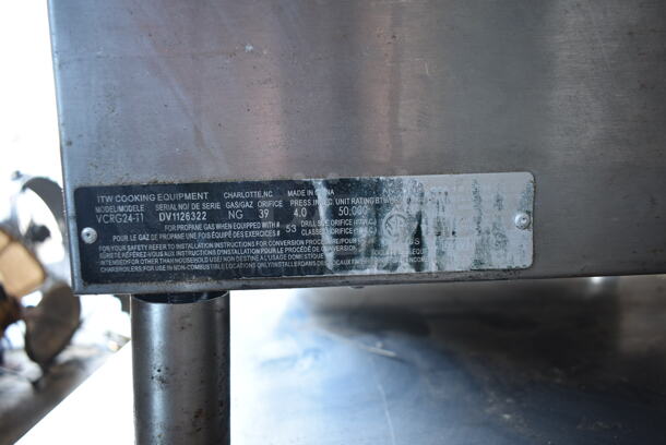 Vulcan VCRG24-11 Stainless Steel Commercial Countertop Natural Gas Powered Flat Top Griddle. 50,000 BTU. - Image 7 of 8
