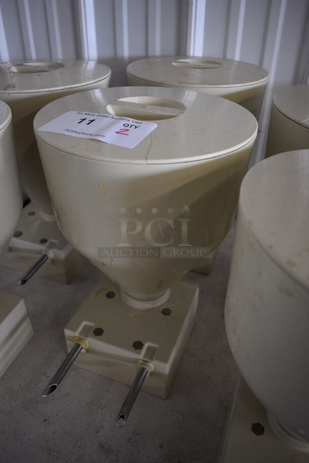 2 Poly Commercial Hoppers For Donut Pastry Filling Machine. Goes GREAT w/ Lot # 9! 9x11x13.5. 2 Times Your Bid!  - Image 2 of 5