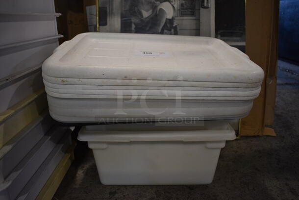 ALL ONE MONEY! Lot of 2 Poly Bins and 11 Bus Bin Lids - Image 1 of 5