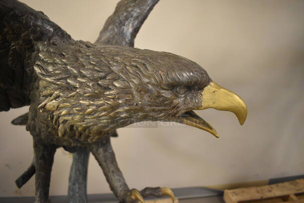 BEAUTIFUL Cast Bronze Eagle on Branch Statue - Image 5 of 10