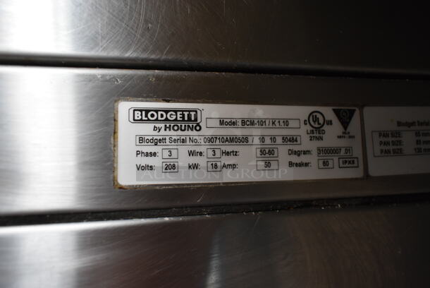 Blodgett BCM-101/K1.10 Stainless Steel Commercial Electric Powered Combi Convection Oven on Pan Rack w/ Commercial Casters. 208 Volts, 3 Phase.  - Image 9 of 11