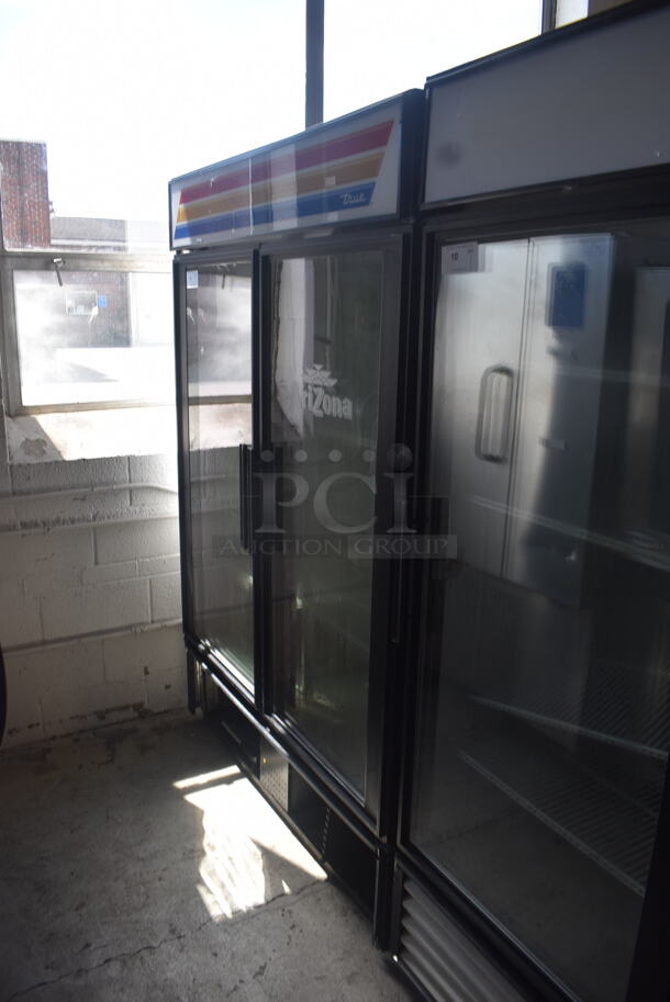 True GDM-49 Commercial 2-Door Glass Merchandiser Cooler With Polycoated Shelves, Black. 115V, 1 Phase. Tested and Powers On But Does Not Get Cold - Image 2 of 6