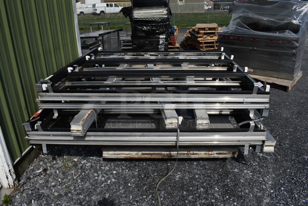 ALL ONE MONEY! Lot of Metal Frame Pieces w/ 14 Glass Doors. Door Frame Measures 70x9x76. - Image 8 of 9