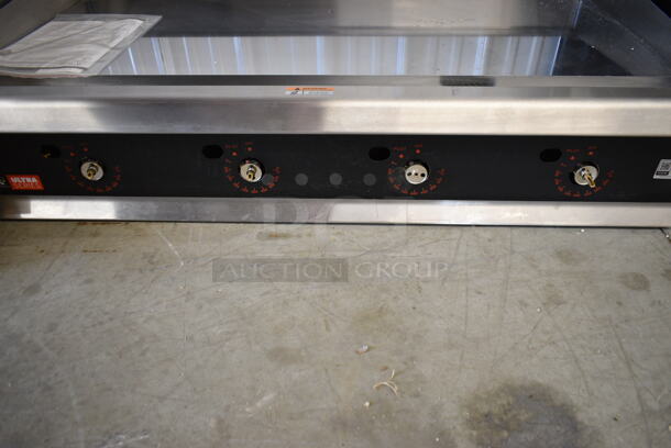 BRAND NEW SCRATCH AND DENT! Cooking Performance Group CPG 351GTUCPG48N Ultra Series Stainless Steel Commercial 48" Chrome Plated Natural Gas 4-Burner Countertop Griddle. 120,000 BTU.  - Image 6 of 9