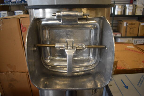 Hobart Model 6115 Stainless Steel Commercial Countertop Potato Peeler on Black Metal Stand w/ Commercial Casters. 115 Volts, 1 Phase. Unit Has Only Been Used One Time! 19x19x60. Tested and Working! - Image 4 of 10