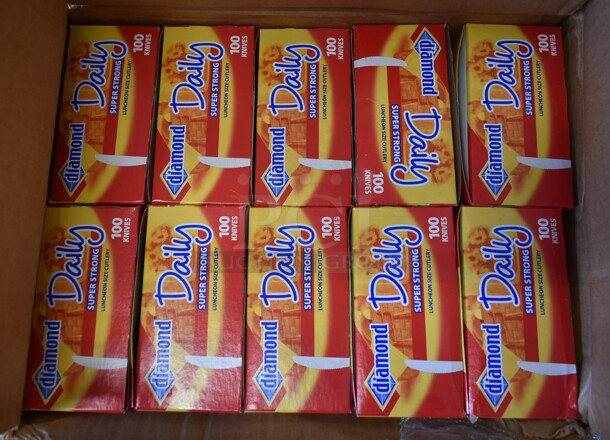 PALLET LOT of 20 BRAND NEW Boxes of Diamond 41426 Daily White Plastic Knives. 20 Times Your Bid! - Image 3 of 4