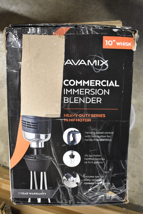 BRAND NEW SCRATCH AND DENT! AvaMix 928IBHDW10 Heavy-Duty Variable Speed Immersion Blender with 10" Whisk - 1 1/4 hp. Tested and Working! - Image 2 of 3
