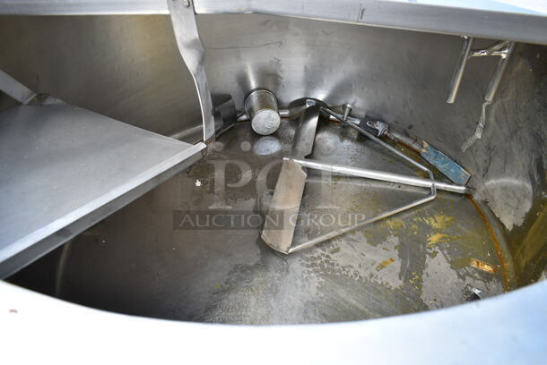 Chester-Jensen Batch Stainless Steel Commercial Floor Style 500 Gallon Jacketed Mix Tank w/ Hinge Lid. - Image 11 of 12