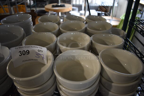 37 White Ceramic Bowls. 4.5x4.5x2. 37 Times Your Bid! - Image 2 of 3