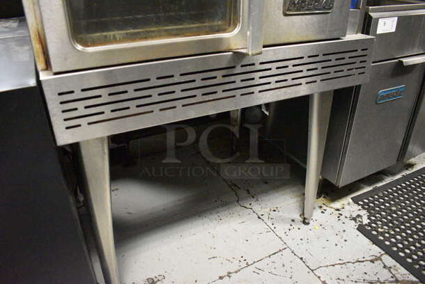 Imperial Stainless Steel Commercial Gas Powered Full Size Convection Oven w/ View Through Door, Solid Door, Metal Oven Racks and Thermostatic Controls on Metal Legs. 36x41x61. BUYER MUST REMOVE. Item Was in Working Condition on Last Day of Business. (kitchen) - Image 5 of 6