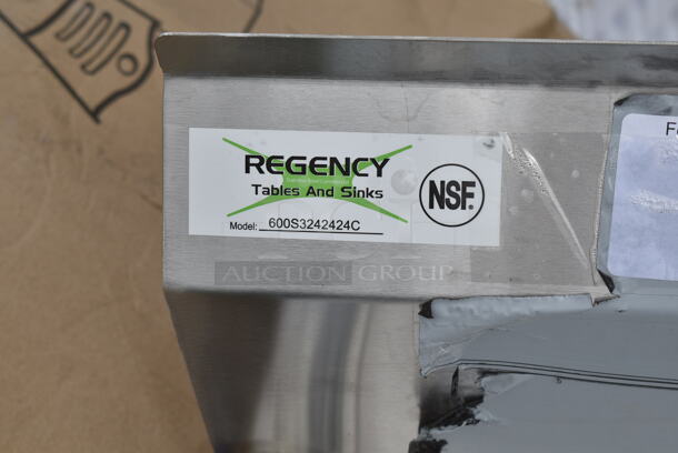 BRAND NEW SCRATCH AND DENT! Regency 600S3242424C Stainless Steel Commercial 3 Bay L Shaped Sink w/ Dual Drain Board. No Legs. Bays 24x24. Drain Boards 22x26 - Image 9 of 9