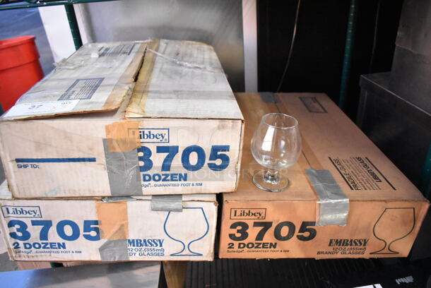 3 Boxes of 24 BRAND NEW! Libbey 3705 Embassy 12 oz Brandy Glasses. 3 Times Your Bid! - Image 3 of 4