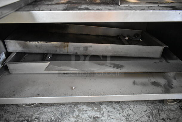 MagiKitch'n FM-636-H Stainless Steel Commercial Natural Gas Powered Charbroiler Grill w/ Under Shelf on Commercial Casters.  - Image 5 of 8