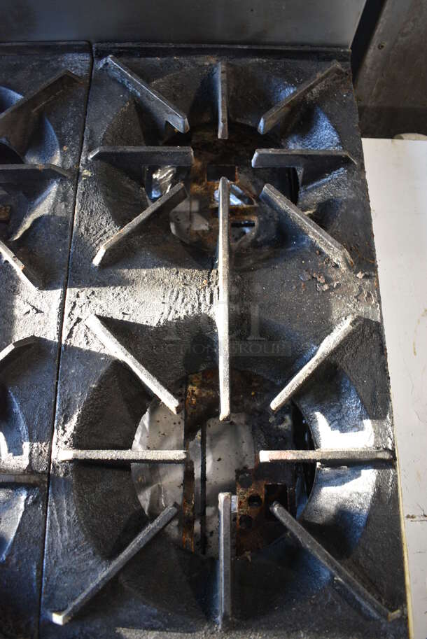 US Range C836-6 Stainless Steel Commercial Natural Gas Powered 6 Burner Range w/ Oven. Missing Burners. 36x39x41 - Image 8 of 9