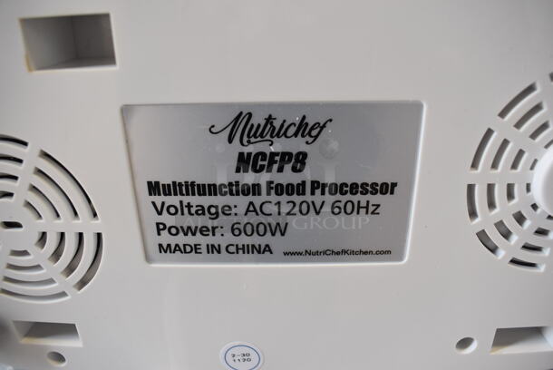 IN ORIGINAL BOX! Nutrichef NCFP8 Metal Countertop Food Processor w/ 2 Grating Blades and S Blade. 120 Volts, 1 Phase. 15x9x15 - Image 8 of 9