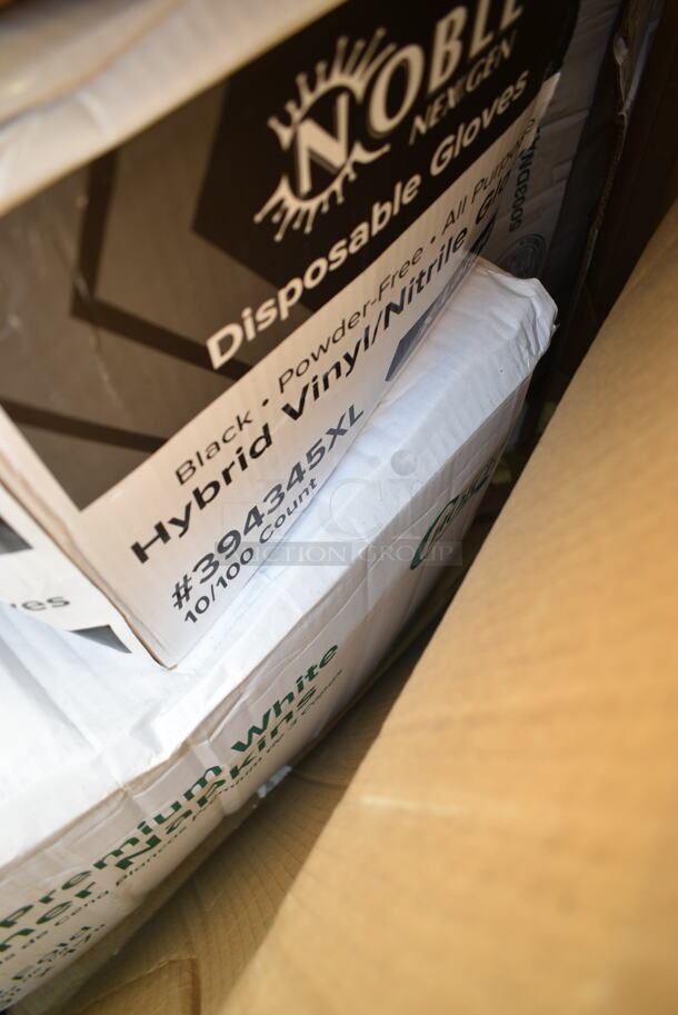 PALLET LOT of 20 BRAND NEW Boxes Including 760FF16 Choice 16 oz. French Fry Cup - 1000/Case, 394345XL Noble NexGen Powder-Free Disposable Black Hybrid 3 Mil Thick Gloves - 1000/Case, 485COLWNEON Choice 8 1/2" Colossal Neon Wrapped Straw - 1600/Case, 5013036HVY Lavex Hercules 20-30 Gallon 2 Mil 30" x 36" Low Density Heavy-Duty Black Can Liner / Trash Bag - 100/Case. 20 Times Your Bid!  - Image 5 of 12