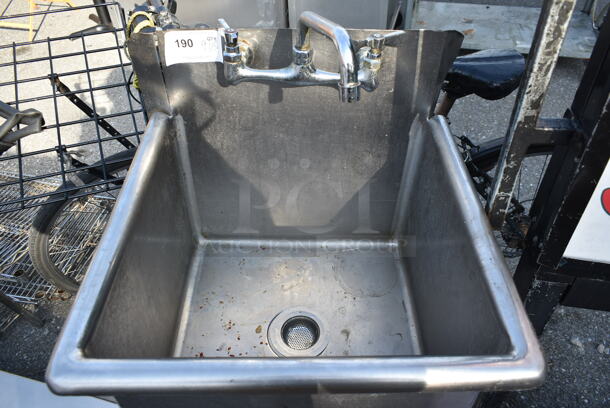 Stainless Steel Commercial Single Bay Sink w/ Faucet and Handles. - Image 2 of 4