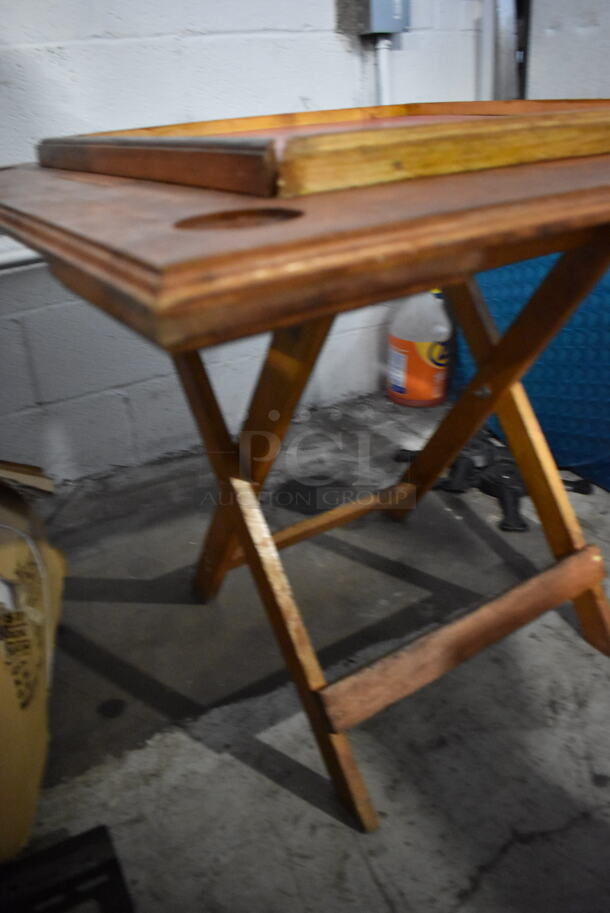 Wooden Folding Card Table. 34x34x31 - Image 6 of 7