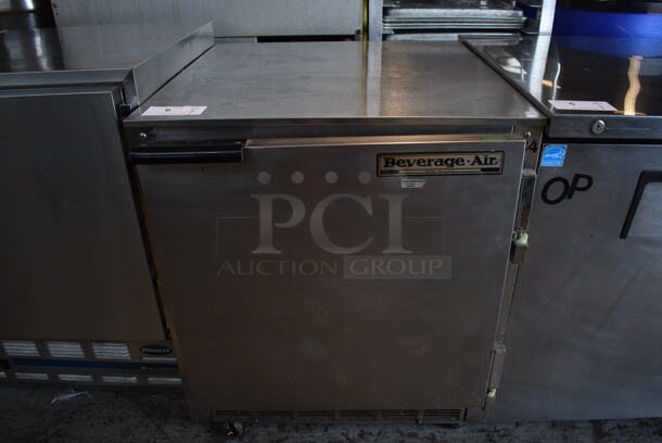 Beverage Air Model UCR27A Stainless Steel Commercial Single Door Undercounter Cooler on Commercial Casters. 115 Volts, 1 Phase. 27x30x31.5. Tested and Does Not Power On