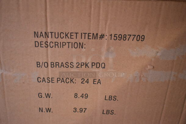 Box of 24 BRAND NEW! Christmas Tree Shops 2 Pack Battery Powered Brass Base Candle Lights.  - Image 4 of 4