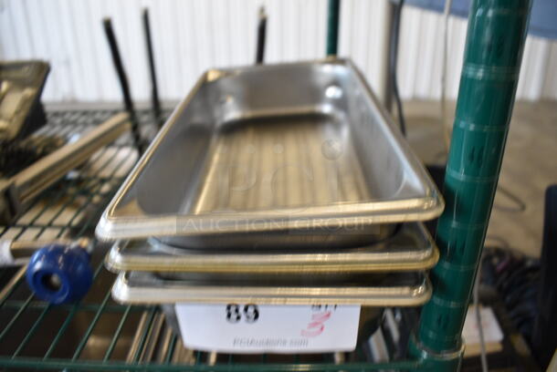 3 Stainless Steel 1/3 Size Drop In Bins. 1/3x2.5. 3 Times Your Bid!