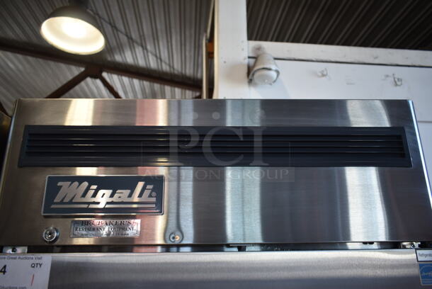 BRAND NEW SCRATCH AND DENT! 2020 Migali C-1RB-HC Stainless Steel Commercial Single Door Reach In Freezer w/ Poly Coated Racks on Commercial Casters. 115 Volts, 1 Phase. Tested and Powers On But Does Not Get Cold - Image 3 of 10