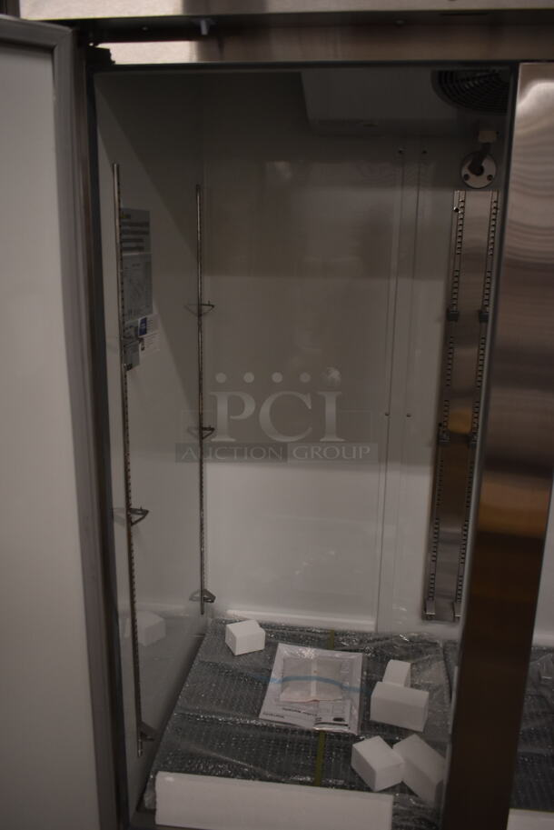 BRAND NEW SCRATCH AND DENT! 2024 Mainstreet 829BMR49F Stainless Steel Commercial 54" Solid Door Reach-In Freezer w/ Poly Coated Racks. 115 Volts, 1 Phase. Tested and Working! - Image 5 of 6