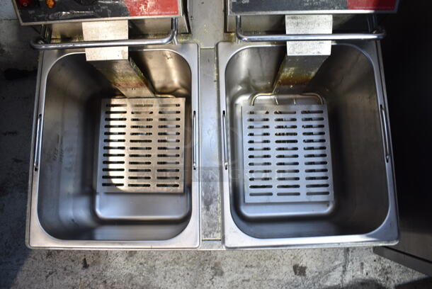 2023 Crosson CF-30 Stainless Steel Commercial Countertop Electric Powered 2 Bay Fryer w/ 2 Metal Fry Baskets. 120 Volts, 1 Phase. - Image 5 of 7