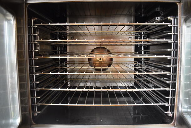 2 LATE MODEL Garland Master 200 Stainless Steel Commercial Electric Powered Full Size Convection Ovens w/ View Through Doors, Metal Oven Racks and Thermostatic Controls on Commercial Casters. 208 Volts, 3 Phase. 38x38x70. 2 Times Your Bid! - Image 5 of 9