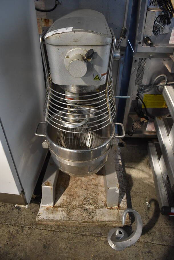 2013 Omcan SP300A Metal Commercial Countertop 30 Quart Planetary Dough Mixer w/ Stainless Steel Mixing Bowl, Bowl Guard, Dough Hook and Whisk Attachments. 110 Volts, 1 Phase. Tested and Working! - Image 2 of 10