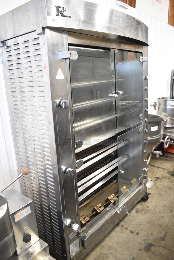 Rotisol 1350.8 Stainless Steel Commercial Floor Style Natural Gas Powered Rotisserie Oven on Commercial Casters. - Image 1 of 11