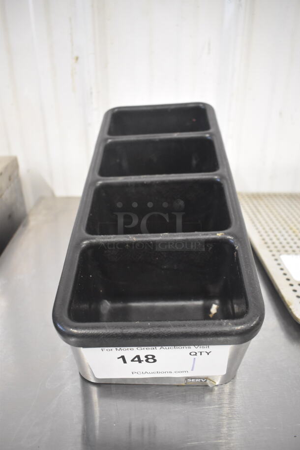 Server Stainless Steel Countertop 4 Compartment Holder. 6x13x7 - Image 1 of 3
