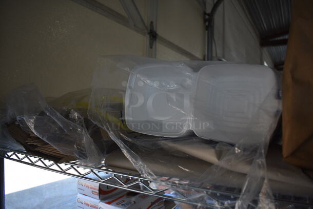 ALL ONE MONEY! Lot of To Go Containers, Green Plastic Bags and Brown Paper Bags! - Image 2 of 4