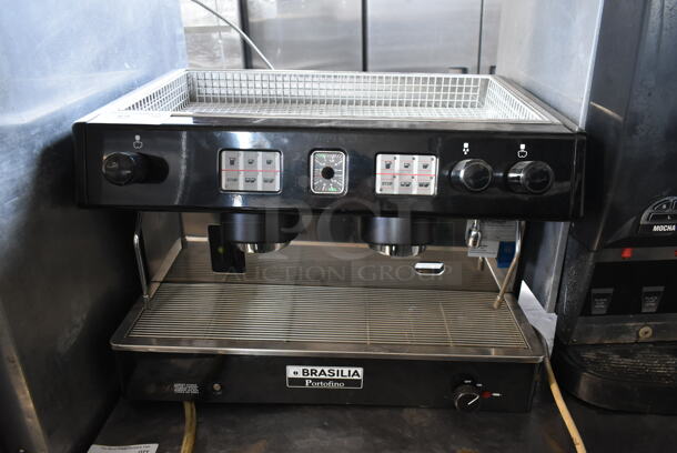 Brasilia Portofino 2GR Stainless Steel Commercial Countertop 2 Group Espresso Machine w/ 2 Steam Wands. 220 Volts.  - Image 1 of 7