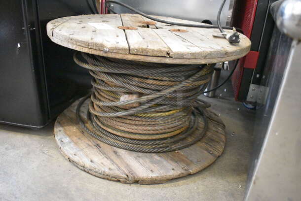 Wooden Spool w/ Metal Wire. 23.5x23.5x14 - Image 3 of 3