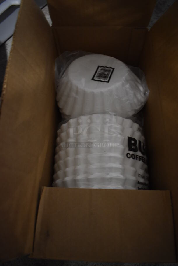 ALL ONE MONEY! Lot of 4 Boxes of Various Paper Products Including Foam Bowls, Brew Basket Filters, Fryer Filters, Bread Crumbs - Image 4 of 6