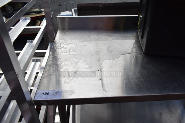 Stainless Steel Commercial Table w/ Back Splash and Under Shelf.  - Image 3 of 3