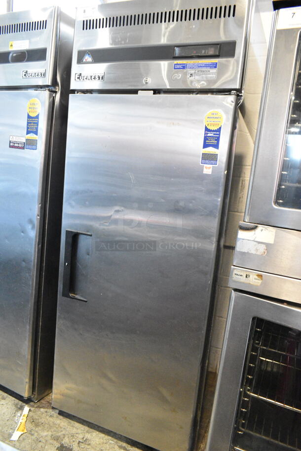 Everest ESF1 Stainless Steel Commercial Single Door Reach In Freezer. 115 Volts, 1 Phase. Tested and Powers On But Does Not Get Cold - Image 1 of 5