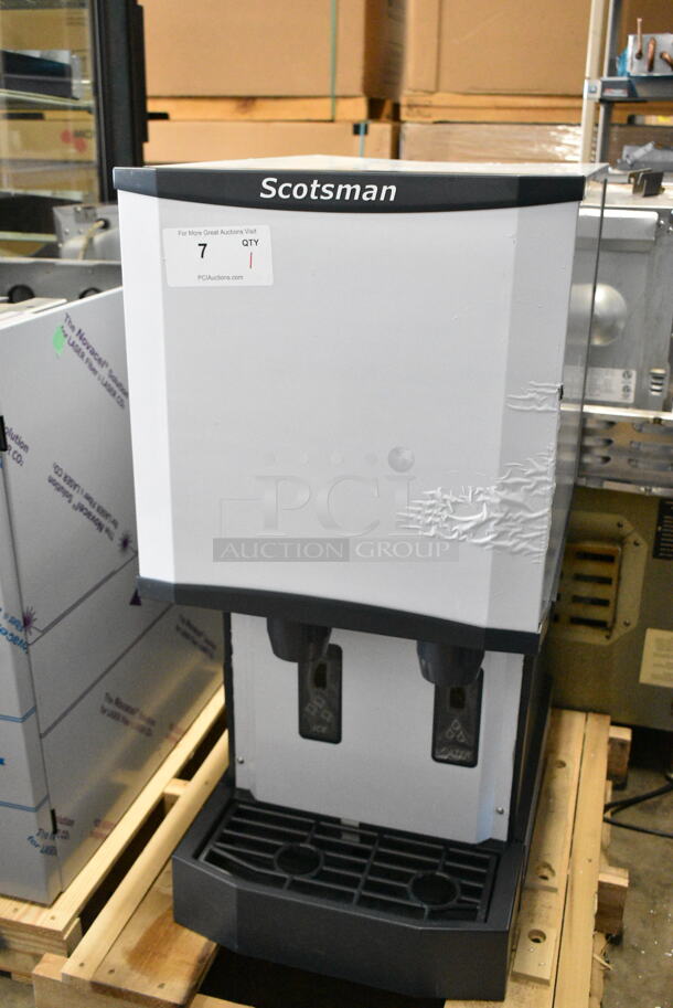 BRAND NEW SCRATCH AND DENT! 2024 Scotsman HID312A-1A Meridian Stainless Steel Commercial Countertop Ice Machine and Water Dispenser. 12 lb. Bin Storage. 115 Volts, 1 Phase.  - Image 2 of 5