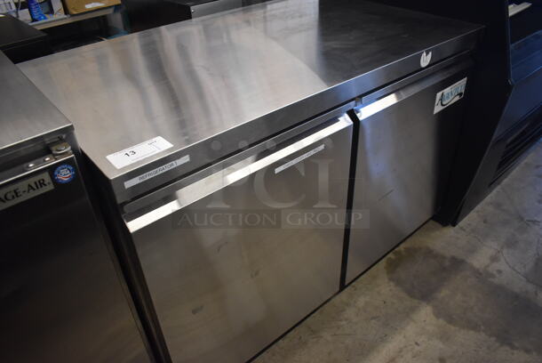 Avantco 178SSUC48RHC Stainless Steel Commercial 2 Door Undercounter Cooler on Commercial Casters. 115 Volts, 1 Phase. 48x30x32. Tested and Working! - Image 3 of 7