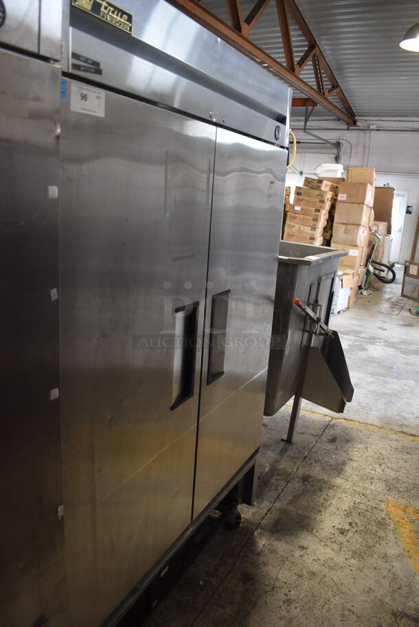 2013 True T-49F Commercial Stainless Steel Two Section Reach In Freezer With Polycoated Racks on Commercial Casters. 115V/1 Phase Tested And Working - Image 2 of 7