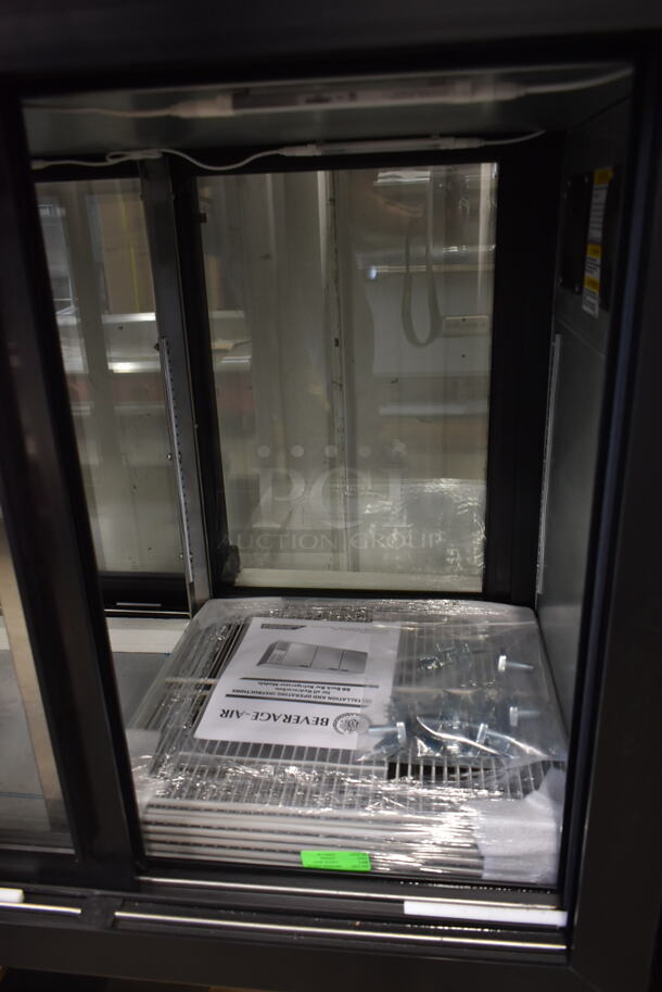 BRAND NEW SCRATCH AND DENT! Beverage Air BB72HC-1-GS-PT-B-27 Stainless Steel Commercial 3 Door Undercounter Pass Through Cooler Merchandiser. 115 Volts, 1 Phase.  Tested and Working! - Image 8 of 9